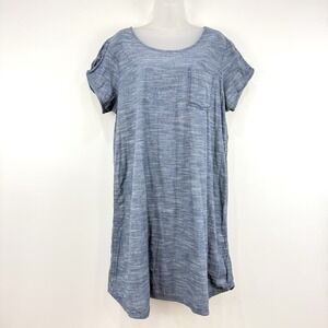 Pact Dress Women's XL‎ Chambray 100% Organic Cotton Beachy Coastal Lagenlook